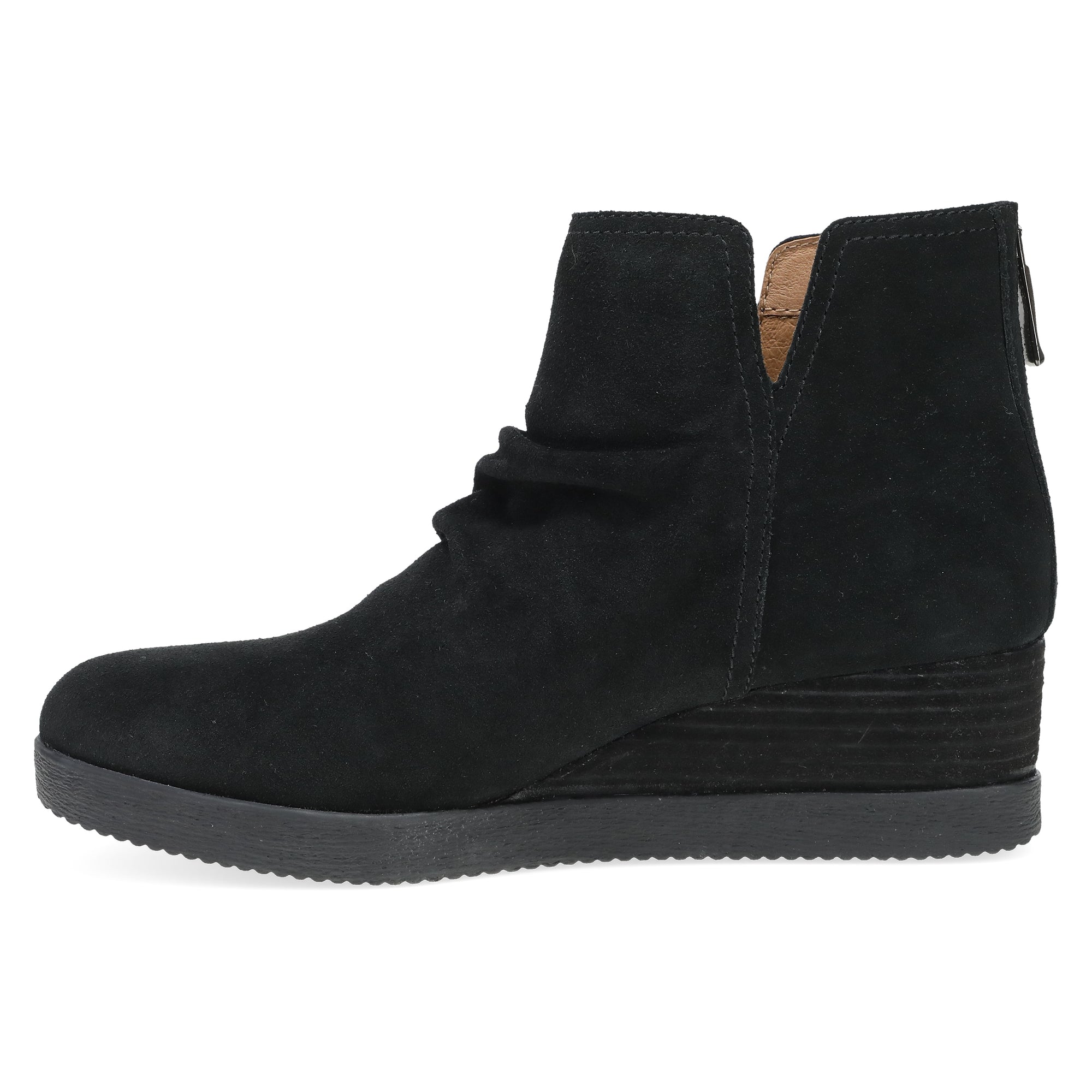 Side image of Stephanie Black Waterproof Suede