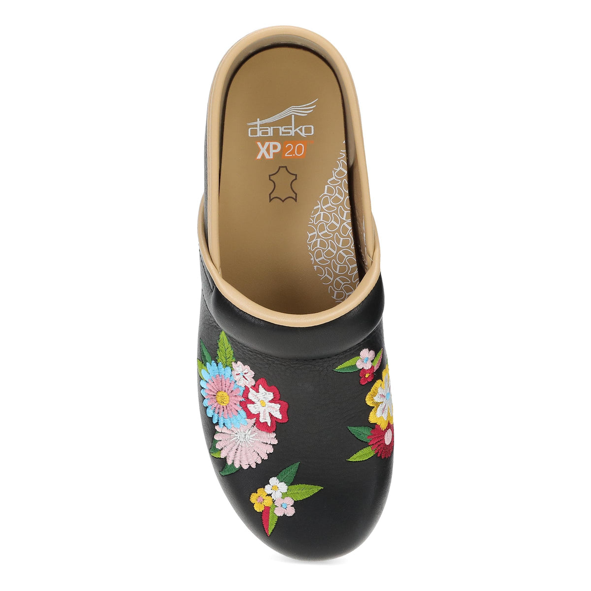 Top image of XP 2.0 Clog Black Floral Embroidered