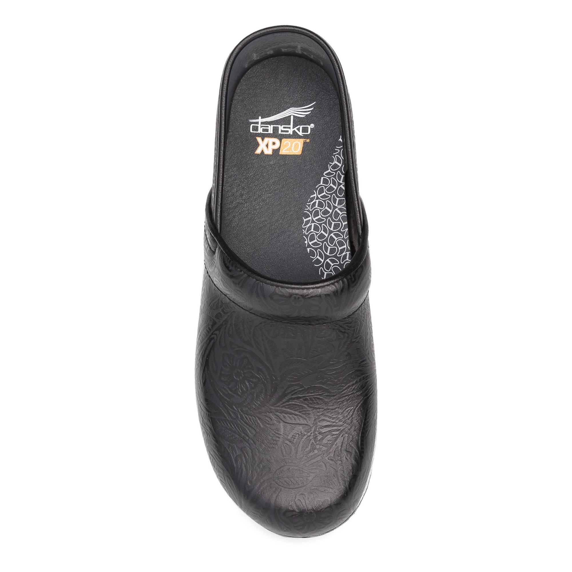 Top image of Wide XP 2.0 Clog Black Tooled Floral