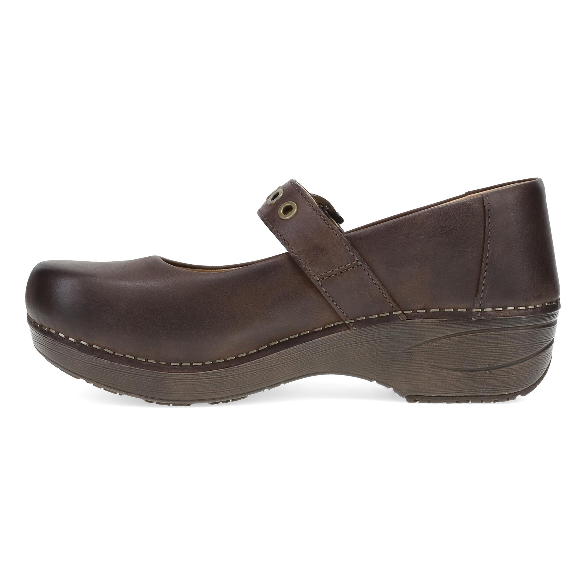 Side image of XP 2.0 Mary Jane Clog Chocolate Leather