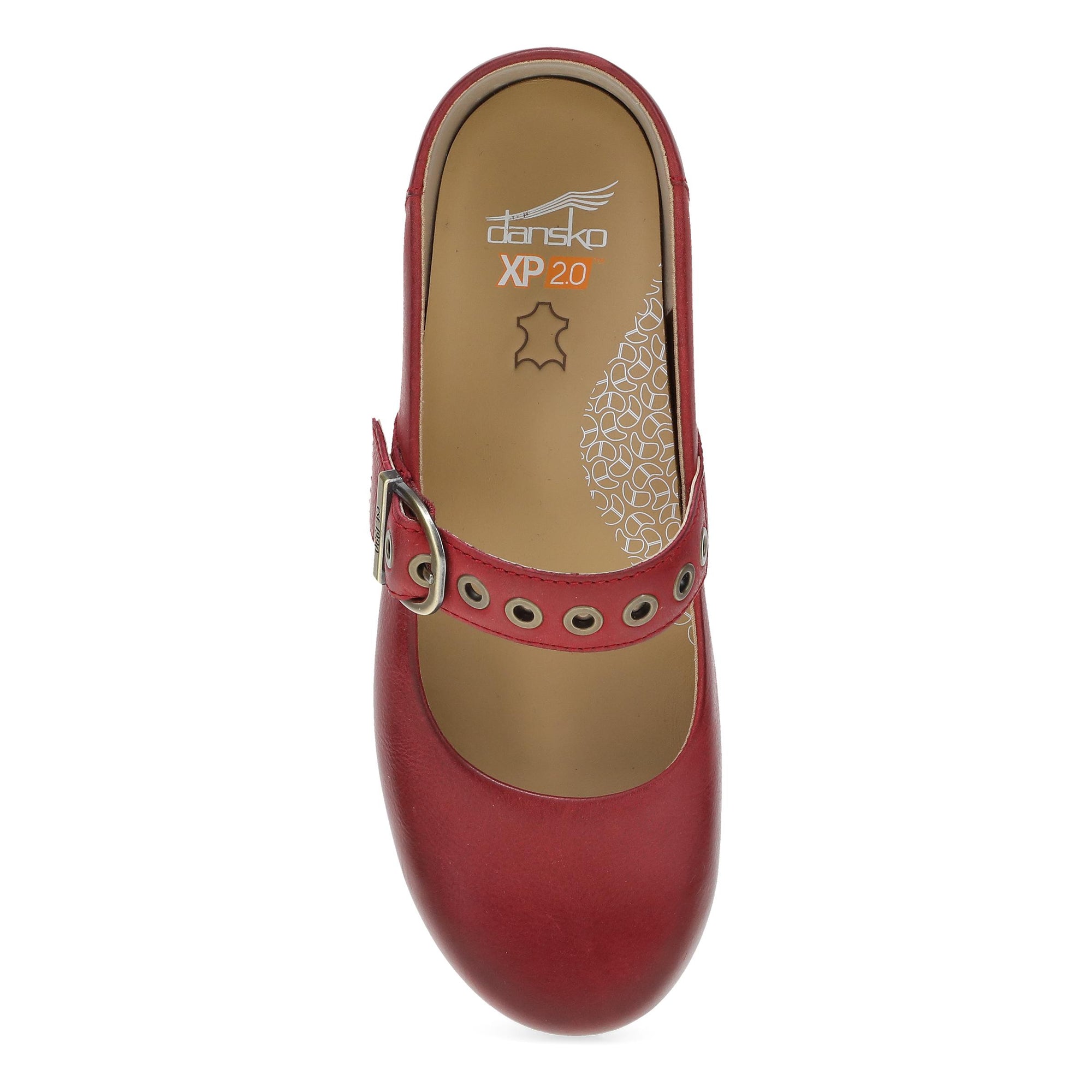 Top image of Wide XP 2.0 Mary Jane Clog Red Leather