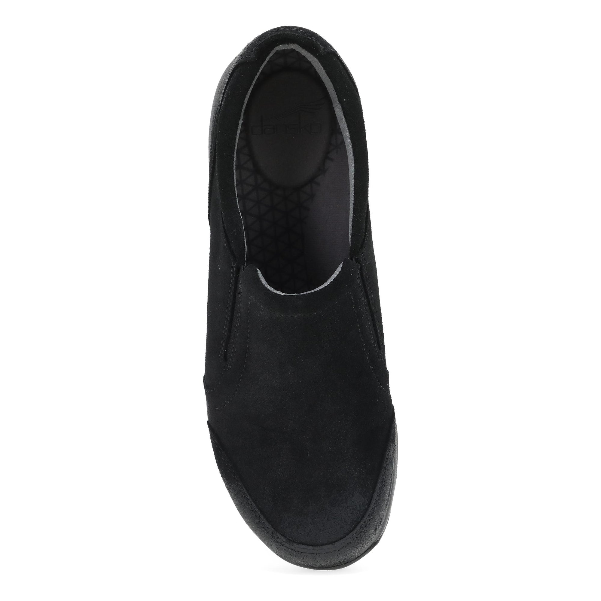 Top image of Pippy Wide Black Waterproof Burnished Suede