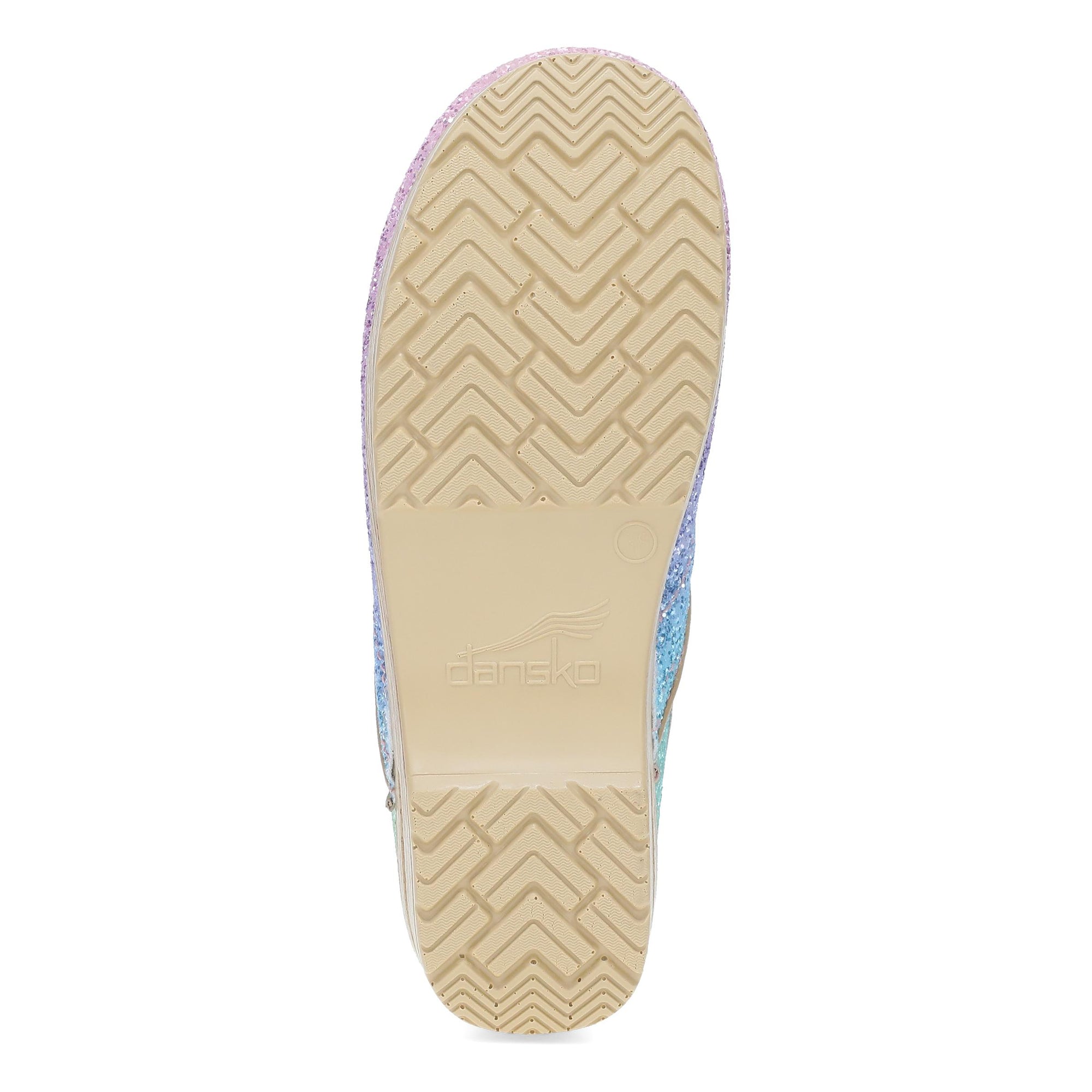 Bottom image of Wide Pro Clog Pastel Rainbow Glitter