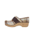 Side image of Pearson Clog Tan Plaid