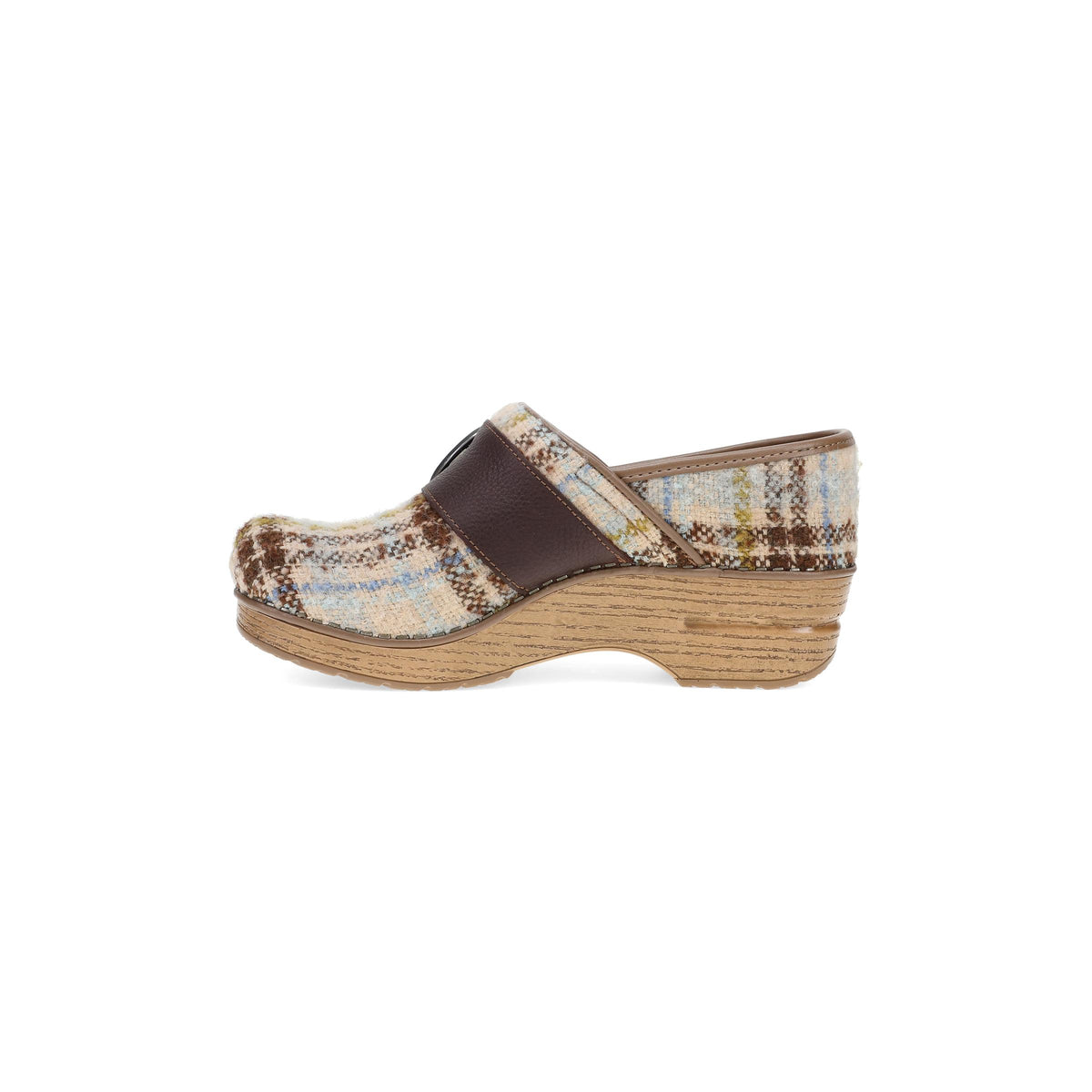 Side image of Pearson Clog Tan Plaid