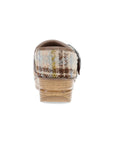 Heel image of Pearson Clog Tan Plaid