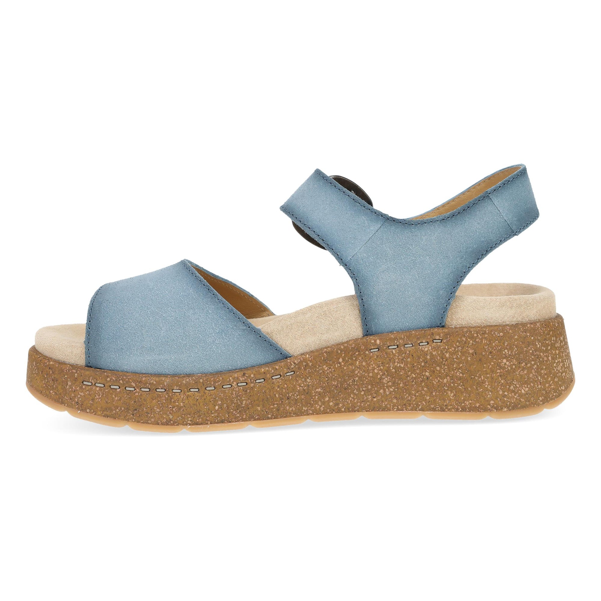 Side image of Bianca Blue Burnished Suede