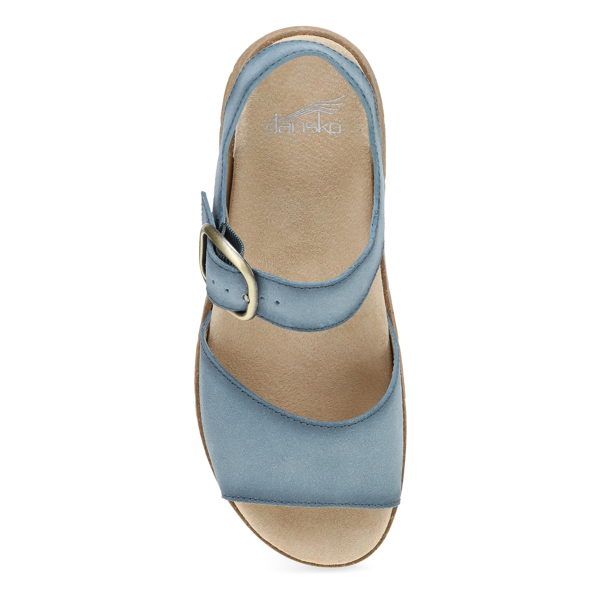 Top image of Bianca Blue Burnished Suede