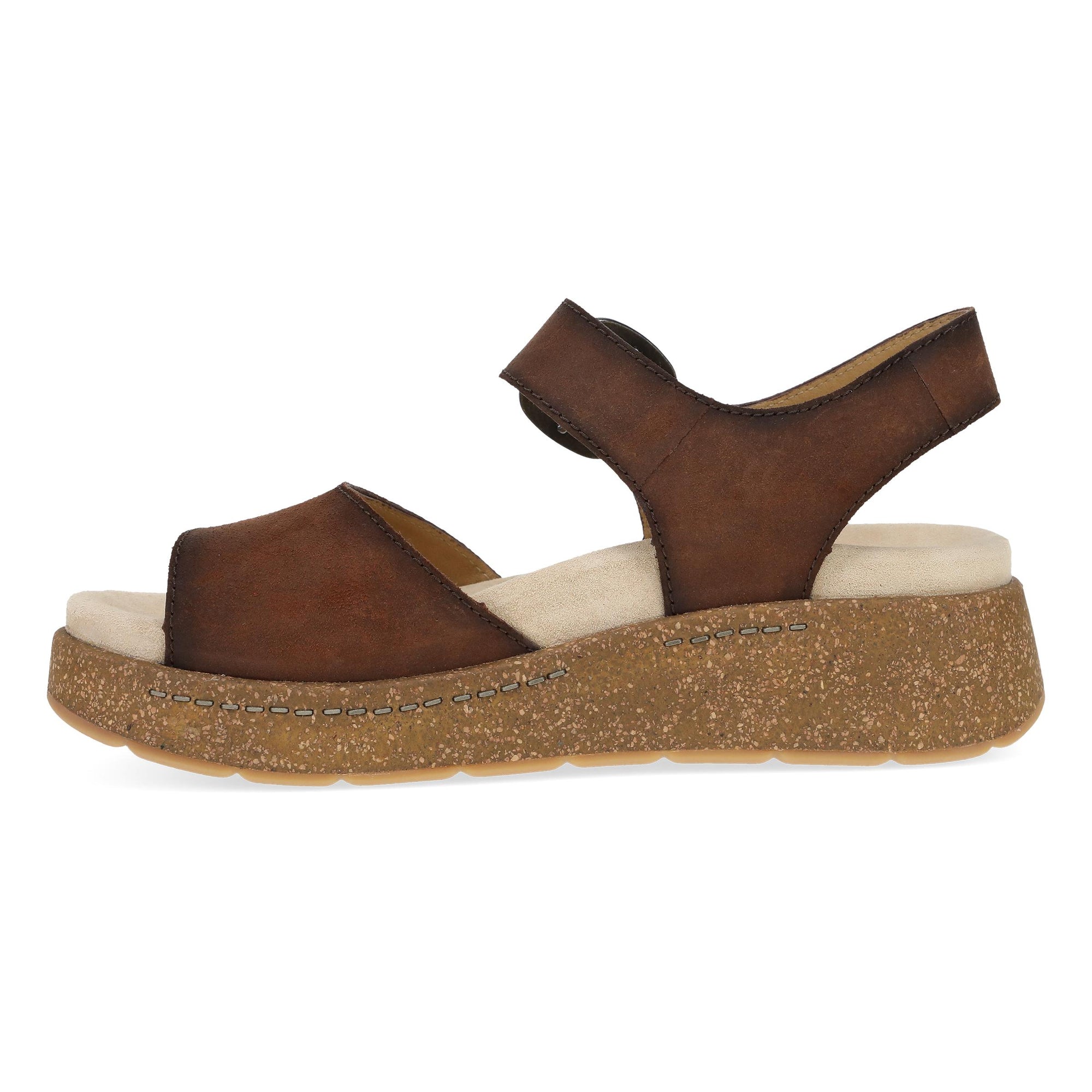 Side image of Bianca Brown Burnished Suede