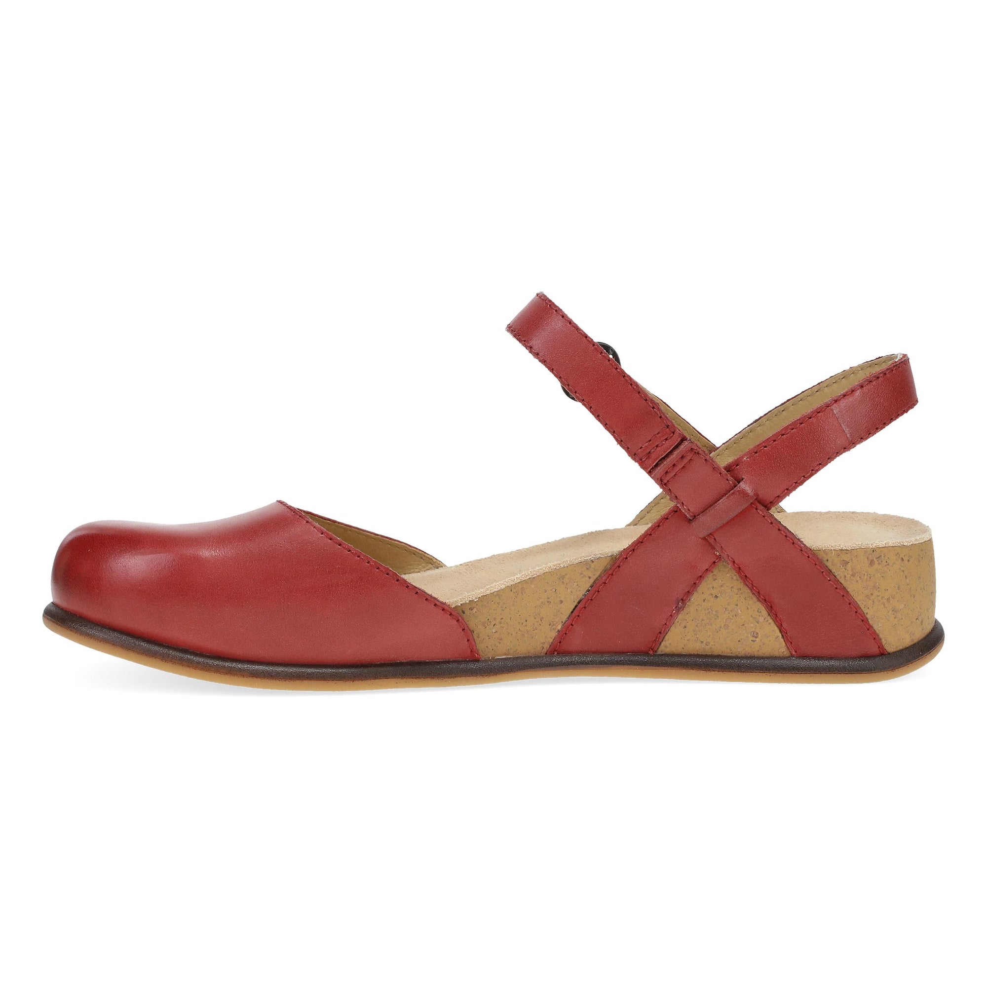 Side image of Christine Red Burnished Nappa
