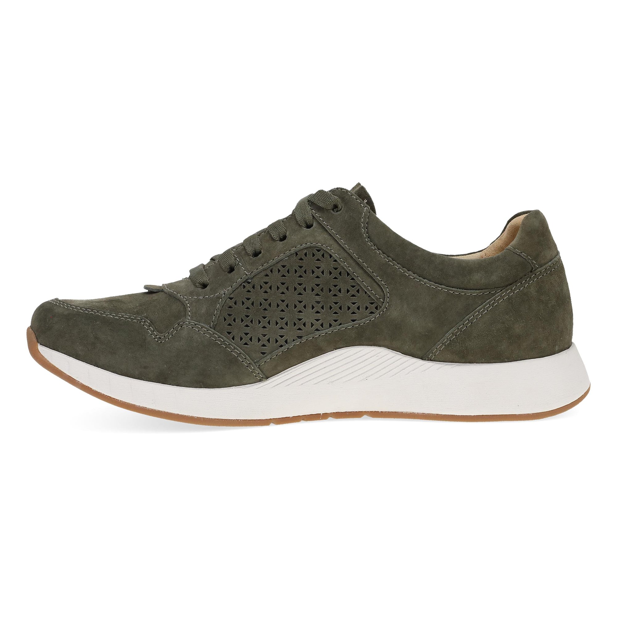Side image of Catie Olive Suede