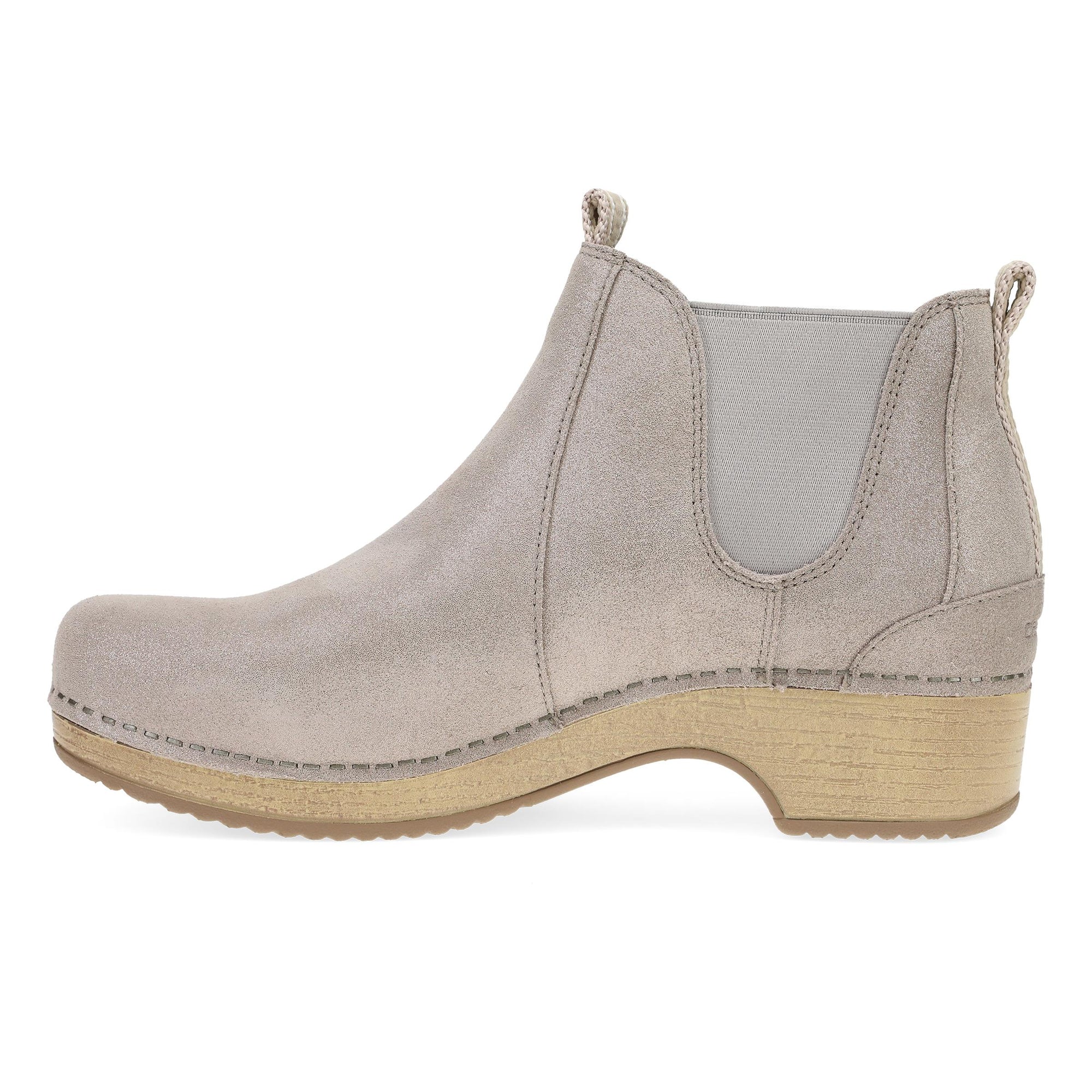 Side image of Becka Champagne Suede