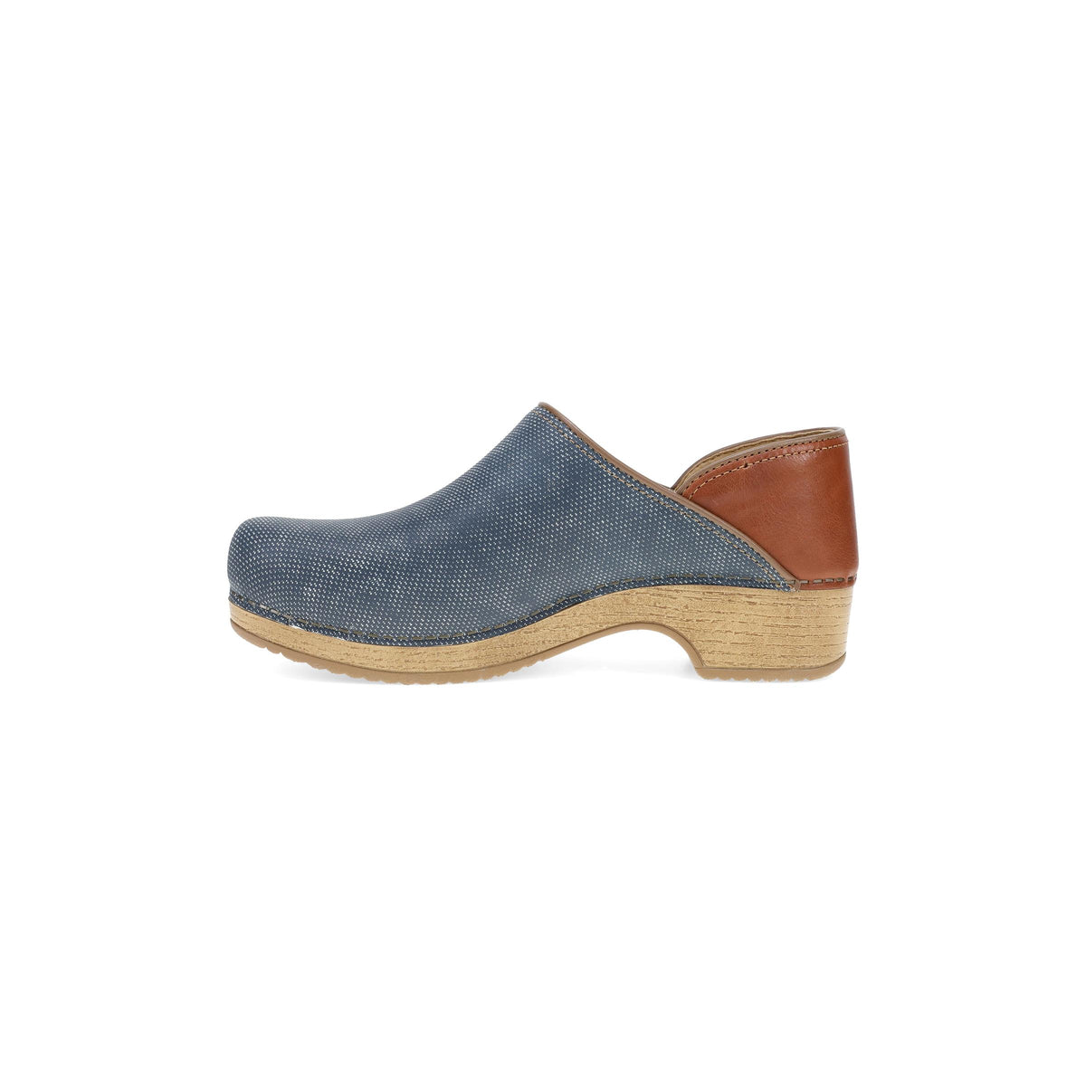 Side image of Briar Clog Denim Leather