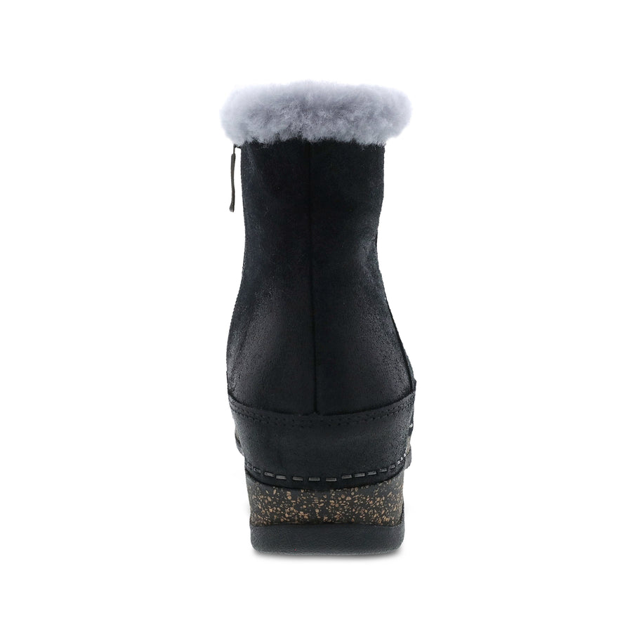 Heel image of Mitzy Black Burnished Suede