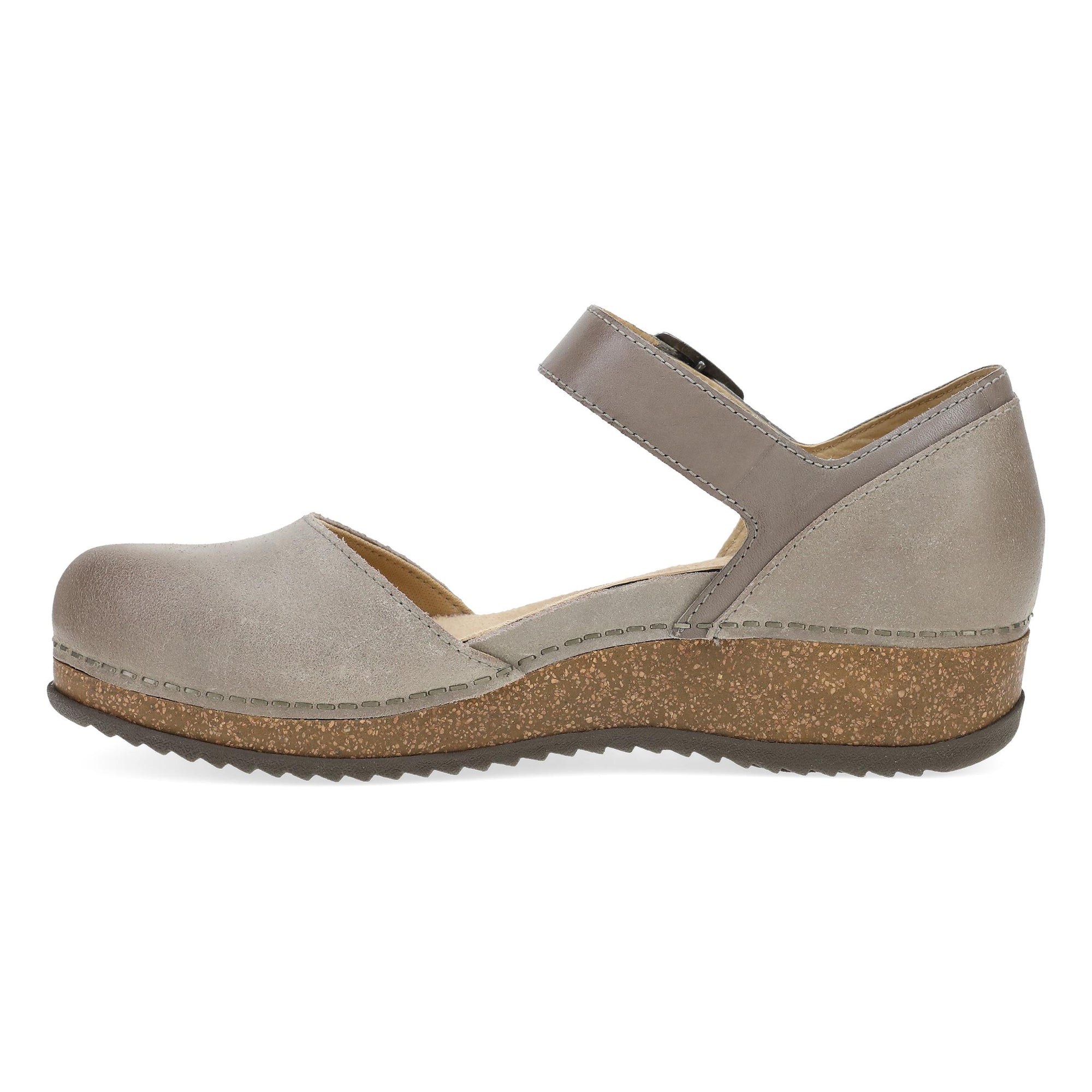 Side image of Mae Taupe Suede