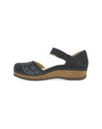 Side image of Mae Charcoal Embroidered Suede