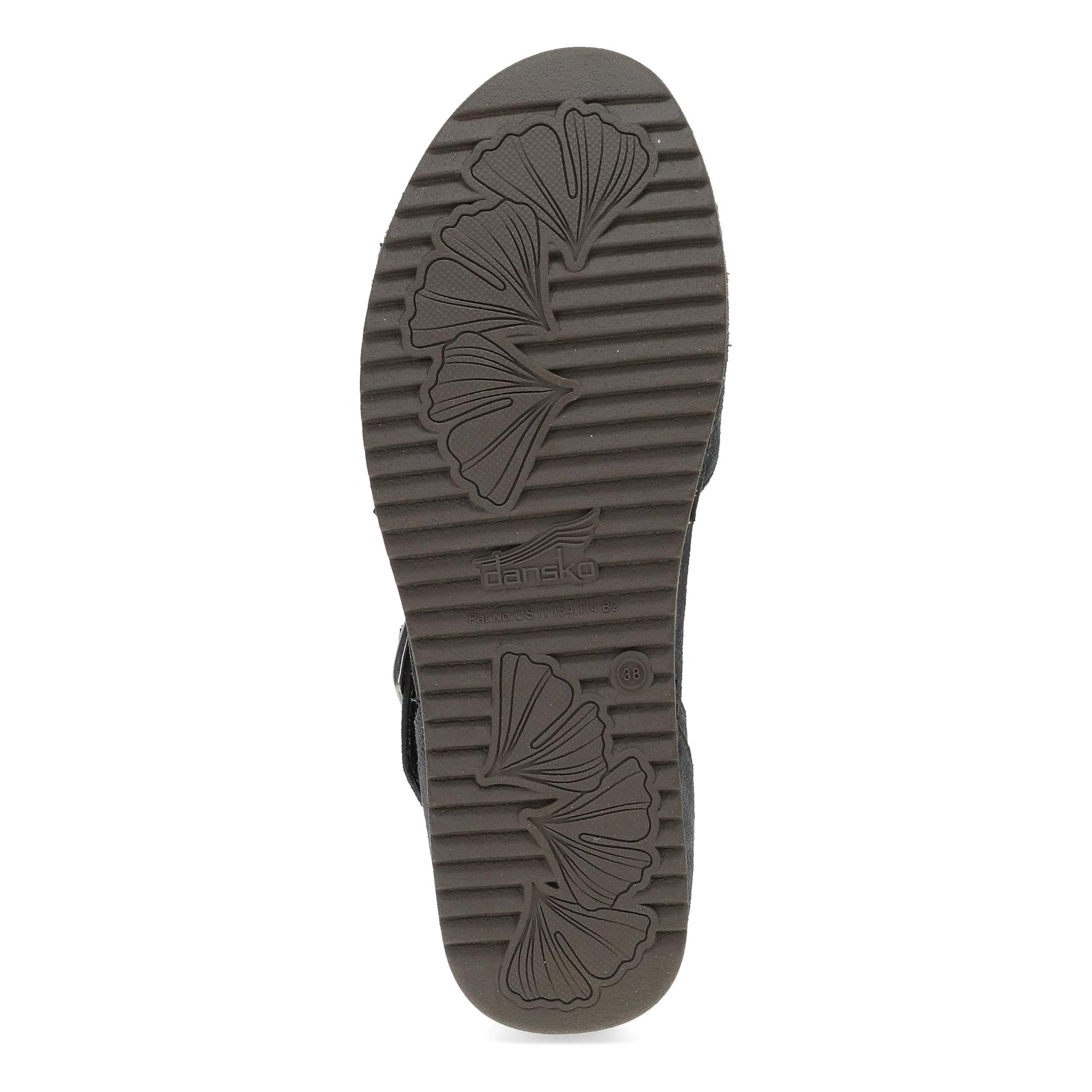 Bottom image of Mae Charcoal Embroidered Suede