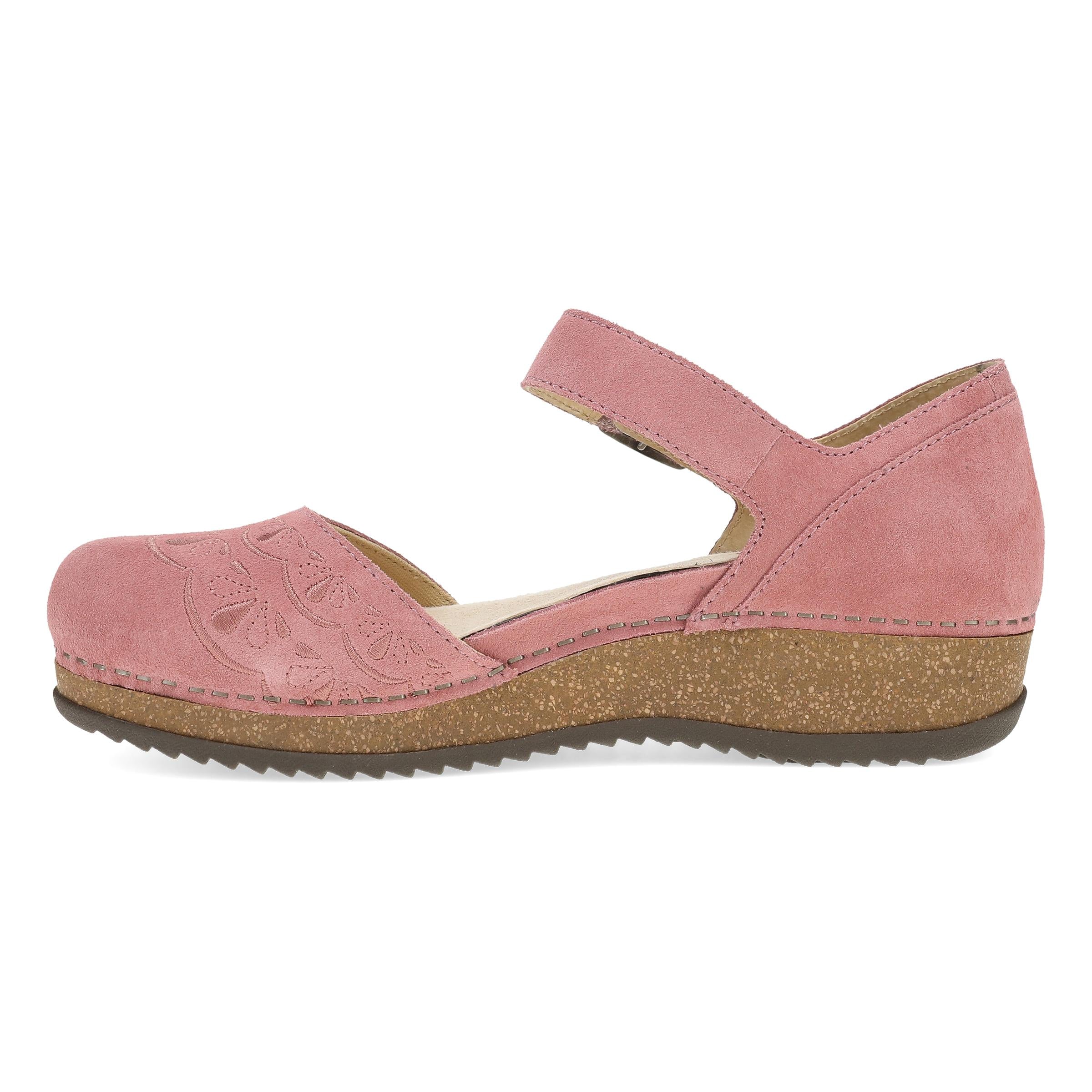 Mae Ash Rose Embroidered Suede – Dansko