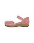 Side image of Mae Ash Rose Embroidered Suede