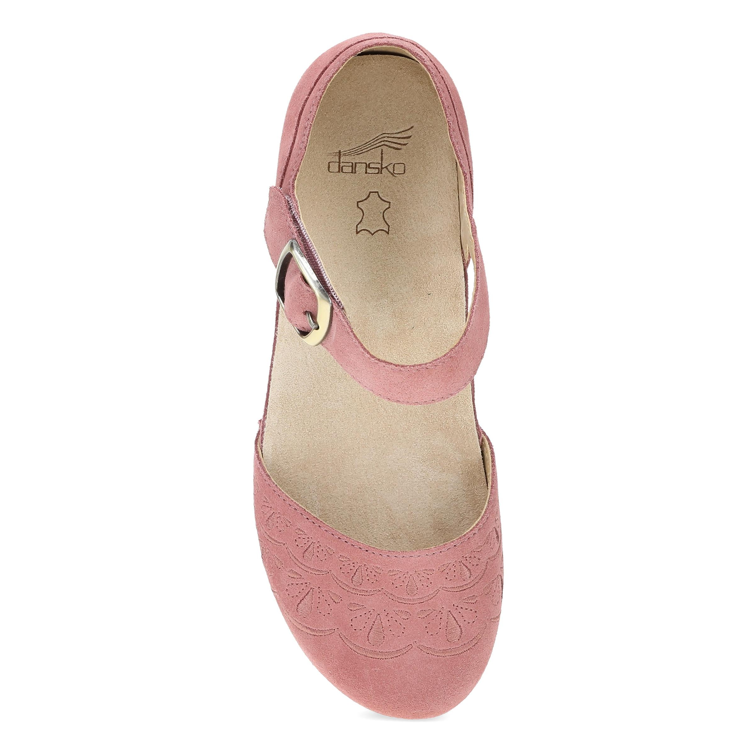 Mae Ash Rose Embroidered Suede – Dansko