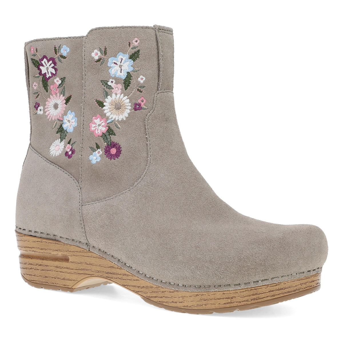 Primary image of Shiloh Taupe Suede Floral Embroidered