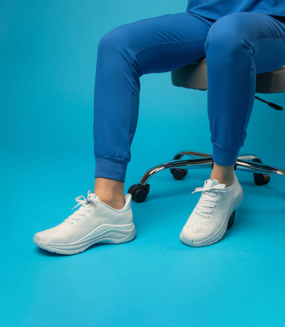 Healthcare sneakers stay fresh with stain guard and odor control.