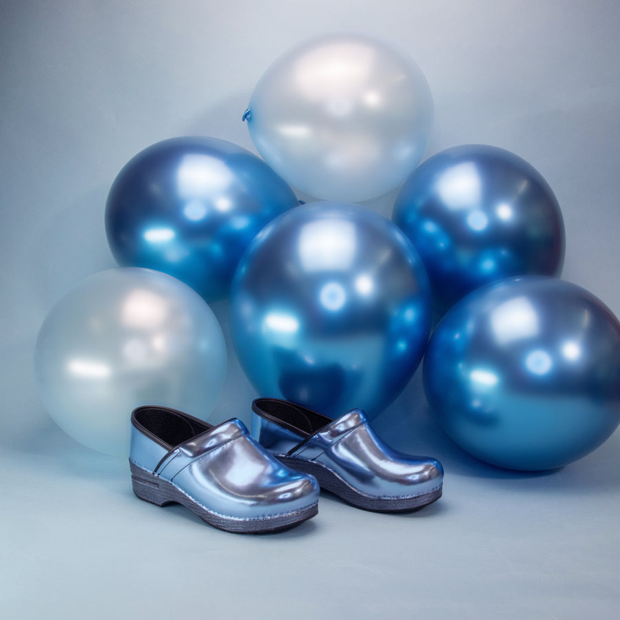 Dansko Professional clog now comes in Sky Chrome for a standout and trendy style.