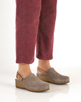 Merrin Stone Embossed Suede