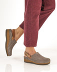 Merrin Stone Embossed Suede