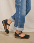 Mae Black Burnished Suede