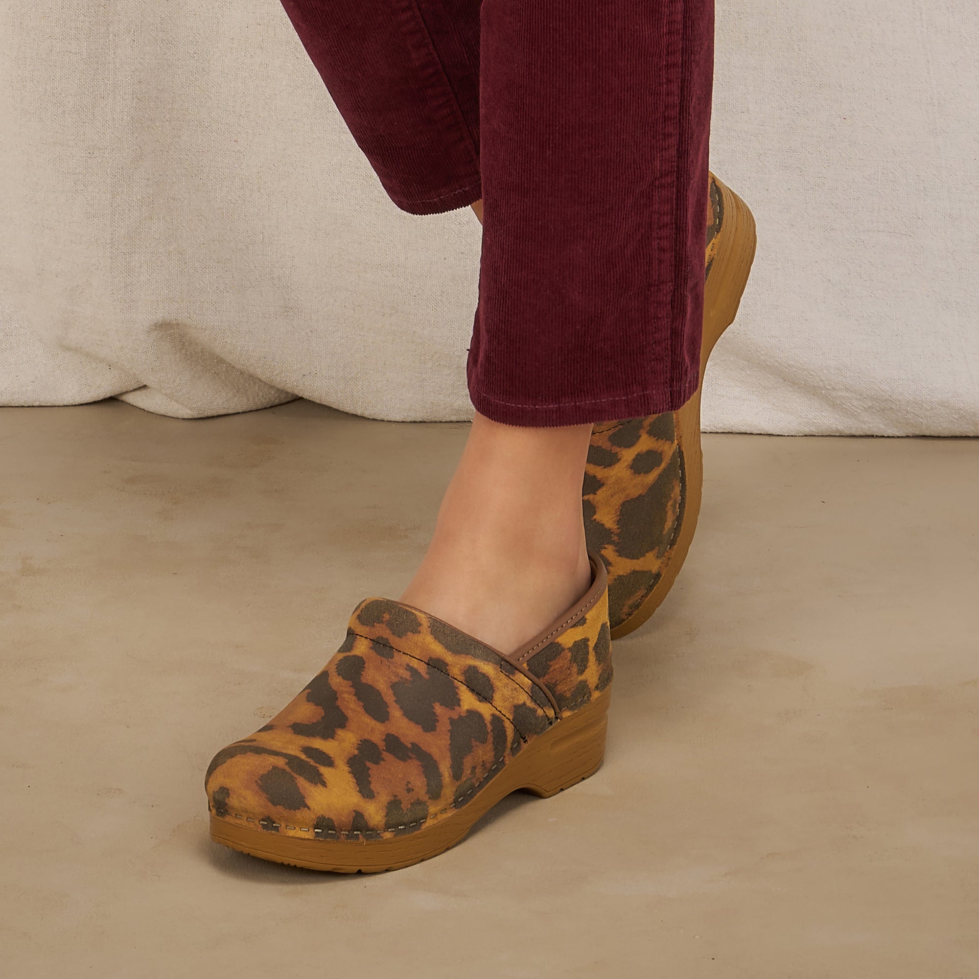 Professional Tan Leopard Suede