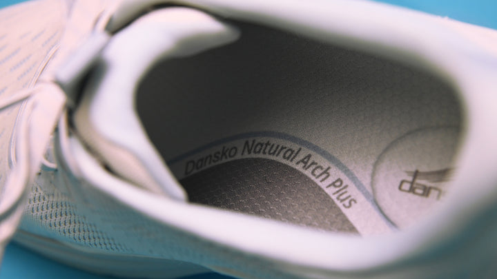 Detail image of a premium support footbed great for foot health and arch support.