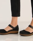 Mae Charcoal Embroidered Suede