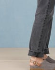 Merrin Stone Embossed Suede