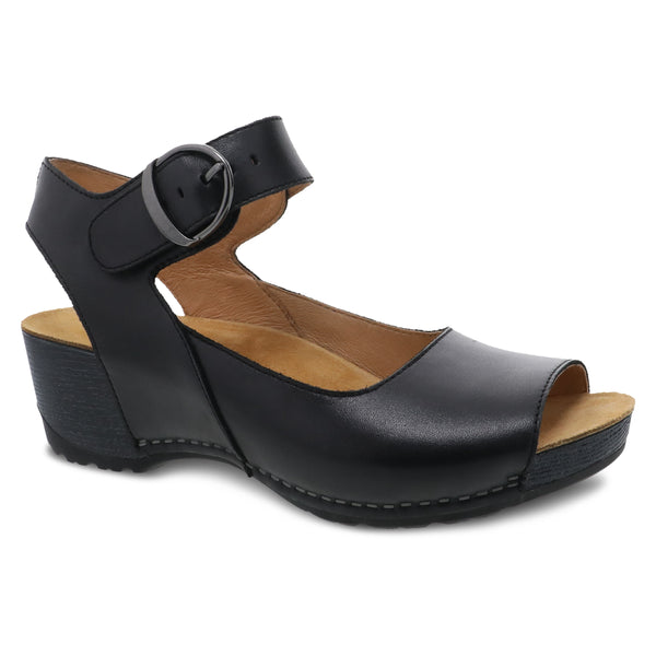 Tiana Black Burnished Calf – Dansko