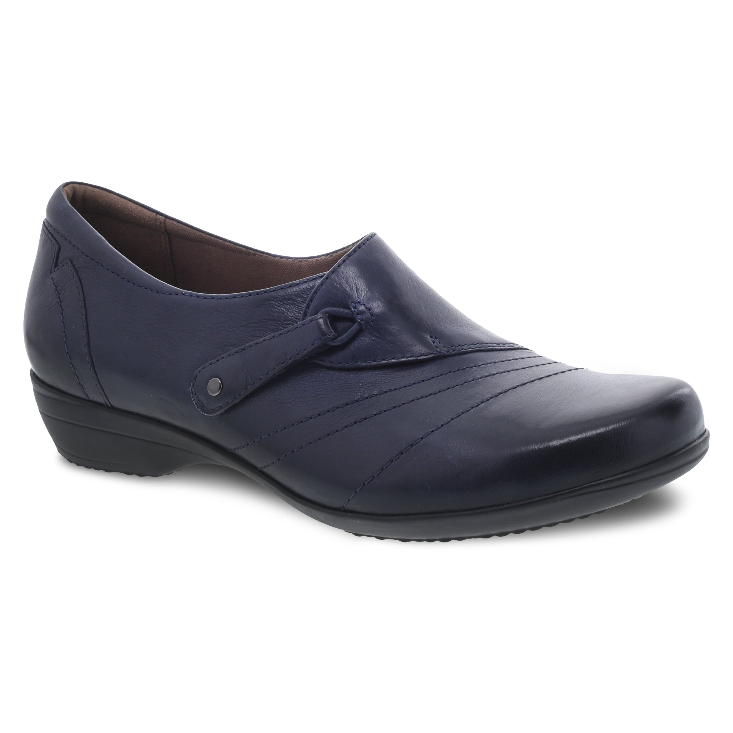 Franny Navy Burnished Calf – Dansko