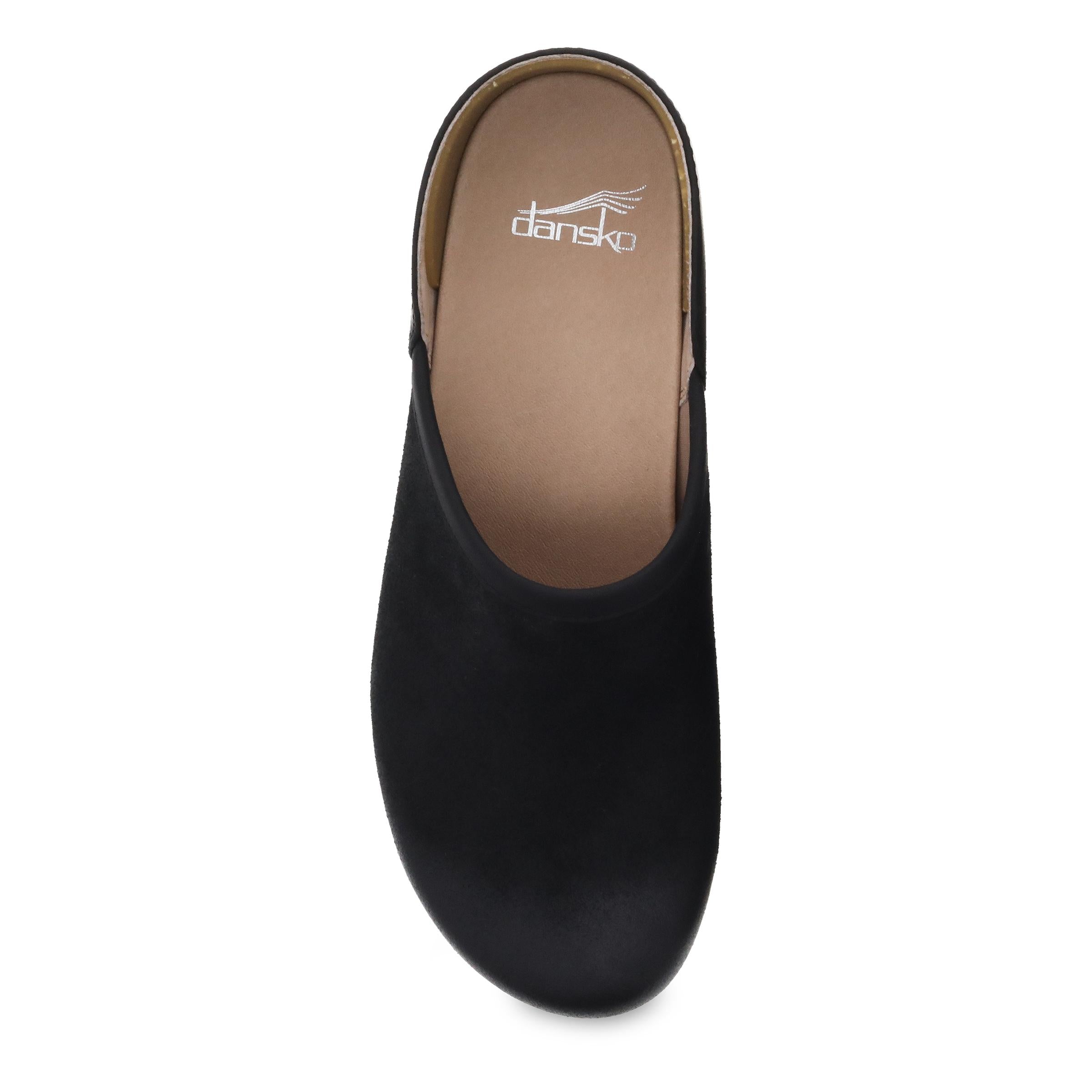 Dansko black suede clogs on sale